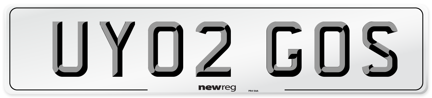 UY02 GOS Number Plate from New Reg